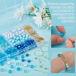 DIY Brass & Glass Beads Bracelets/Earring Making Kits&nbsp;DIY-FG0006-75