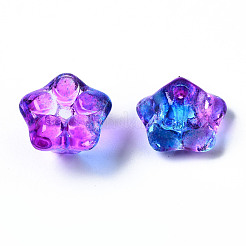 Two Tone Transparent Spray Painted Glass Beads&nbsp;GGLA-S054-011D-02
