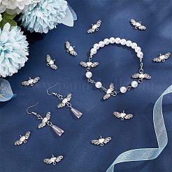 100Pcs Tibetan Style Alloy Heart with Wing Connector Charms&nbsp;TIBE-HY0001-02