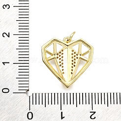 Brass Micro Pave Cubic Zirconia Pendants&nbsp;KK-Z100-20G-01