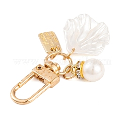 Cute Shell Shape & Round ABS Plastic Pendant Decoration&nbsp;HJEW-L028-01G