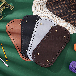 4Pcs 4 Colors PU Leather Oval Bottom&nbsp;DIY-PH0029-28B