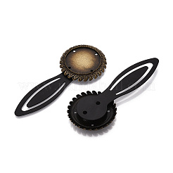 Alloy & Iron Bookmark Cabochon Settings&nbsp;PALLOY-N184-09AB
