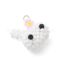Glass Seed Beaded Rabbit Pendants&nbsp;PALLOY-MZ00944