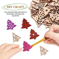 100Pcs Christmas Tree Unfinished Wooden Ornaments&nbsp;WOCR-CJ0001-01