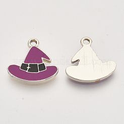 Light Gold Plated Alloy Enamel Pendants&nbsp;X-ENAM-T009-33B