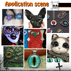 Luminous Eye Printed Glass Cabochons&nbsp;GGLA-PH0001-22B