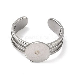 304 Stainless Steel Cuff Ring Findings&nbsp;STAS-B126-07P