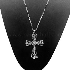 Alloy Crystal Rhinestone Cross Pendant Necklaces&nbsp;PS3143