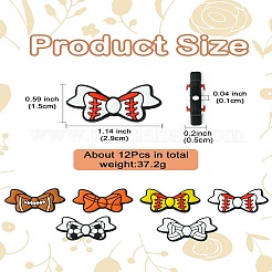 12Pcs 6 Colors Bowknot Food Grade Eco-Friendly Silicone Beads&nbsp;SIL-CJ0002-37