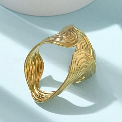 Ion Plating(IP) 304 Stainless Steel Open Cuff Ring for Women&nbsp;RJEW-M025-03G