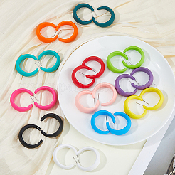 15 Pairs 15 Colors Acrylic Stud Earrings&nbsp;EJEW-DC0001-50
