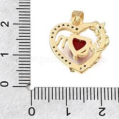 Mother's Day Brass Micro Pave Cubic Zirconia Pendants&nbsp;KK-E802-37G-E