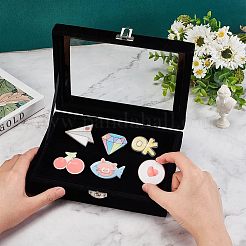 Rectangle Velvet Presentation Boxes for Brooch Badge Storage and Display&nbsp;CON-WH0095-05