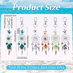 20Pcs 5 Colors Synthetic Turquoise Starfish Turtle Pendant Decoration&nbsp;HJEW-CP0001-35