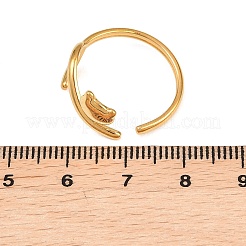 304 Stainless Steel Cuff Open Rings for Women&nbsp;RJEW-Z134-01G-02