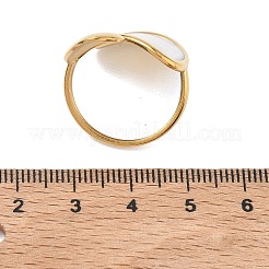 304 Stainless Steel Cuff Open Rings for Women&nbsp;RJEW-F208-02G-01