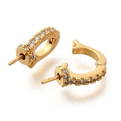 Rack Plating Brass Micro Pave Cubic Zirconia Peg Bails&nbsp;KK-H508-07G