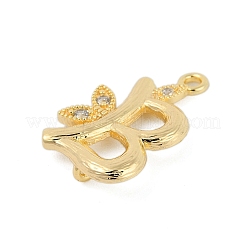 Brass Crystal Rhinestone Letter Links Connector Charms&nbsp;KK-S395-06G-B