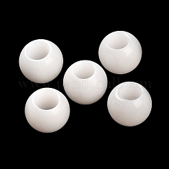 Natural White Jade European Beads&nbsp;G-R488-01H