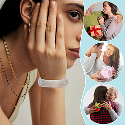 2Pcs Imitation Marble Acrylic Bangle for Women&nbsp;BJEW-UN0001-69B
