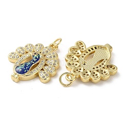 Brass Micro Pave Clear Cubic Zirconia Pendants&nbsp;KK-C045-40G