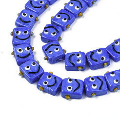 Handmade Bumpy Lampwork Beads Strands&nbsp;LAMP-N021-035B