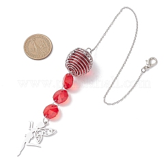 Glass Round & Octagonal Beads Hanging Suncatchers&nbsp;HJEW-JM04617-03