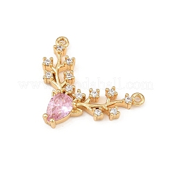 Brass Micro Pave Cubic Zirconia Pendants&nbsp;KK-F919-29G