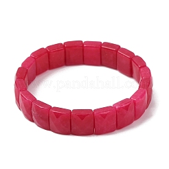 Dyed Natural White Jade Beaded Stretch Bracelets for Unisex&nbsp;G-K303-02P-02