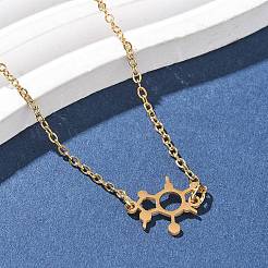 304 Stainless Steel Chemical Symbol Pendant Necklaces&nbsp;NJEW-Z073-03G-05
