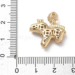 Brass Pave Cubic Zirconia Pendants&nbsp;KK-P355-08G
