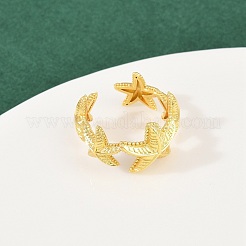 Brass Cuff Rings for Women&nbsp;RJEW-H256-17B-G