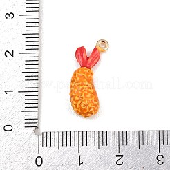 Fried Shrimp Alloy Enamel Pendants&nbsp;ENAM-P264-01E-G