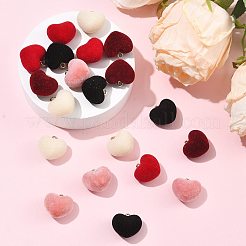 20Pcs 5 Colors Flocky Acrylic Pendants&nbsp;FIND-FS0004-95