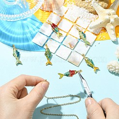 6Pcs 3 Styles Brass Enamel Pendants&nbsp;KK-CJ0005-59