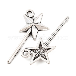 Fairy Tale Tibetan Style Alloy Magic Wand Pendants&nbsp;X-TIBEP-36112-AS-RS