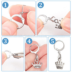 20 Pair 2 Color 304 Stainless Steel Leverback Earring Findings&nbsp;EJEW-AB00047