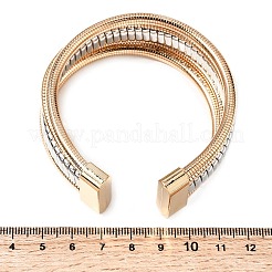 Two-tone Iron Multi-strand Snake Chain Cuff Bangles for Women&nbsp;BJEW-P390-01C-A