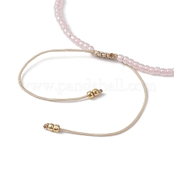 Heart Natural Shell & Glass Seed Braided Bead Bracelets&nbsp;BJEW-JB09922-01