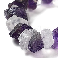 Raw Rough Natural Amethyst & Quartz Crystal Beads Strands&nbsp;G-P528-A12-01