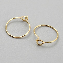 Brass Hoop Earrings Findings&nbsp;KK-WH0045-90A-G