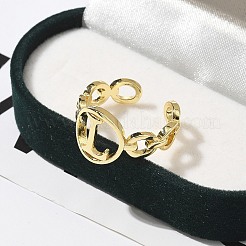 Brass Open Cuff Rings for Women&nbsp;RJEW-K289-01G-L
