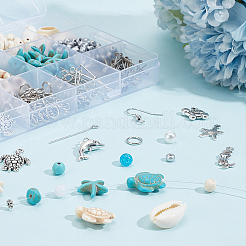 DIY Synthetic Turquoise Beaded Dangle Earring Making Kit&nbsp;DIY-PH0022-46