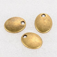 Tibetan Style Alloy Stamping Blank Tag Charms Pendants&nbsp;TIBEP-10X8-AB-FF