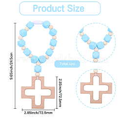 Wood & Silicone Beads Hanging Ornametns&nbsp;HJEW-BM00070