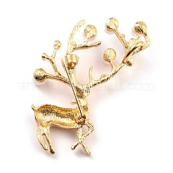 Deer Alloy Brooch with Resin Pearl&nbsp;JEWB-O009-06