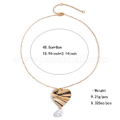 Zinc Alloy Textured Pendant Necklaces with Round Plastic Pearl Tassel&nbsp;FS-WG222B6-01