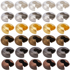 900Pcs 6 Colors Iron Crimp Beads Covers&nbsp;IFIN-PA0001-07B