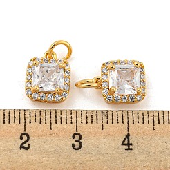 Brass Micro Pave Clear Cubic Zirconia Pendants&nbsp;KK-G490-23G